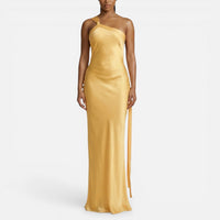 Théa | Damen Maxikleid One-Shoulder Rückenausschnitt Elegant Festlich in Gelb