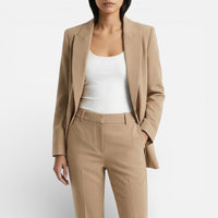 Charlotte | Damen Hosenanzug Blazer Stoffhose Business Elegant Tailliert in Beige