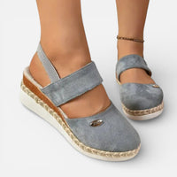 Anna | Damen Orthopädische Keilsandalen Riemen Komfort Stabil Sommer in Grau