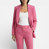 Charlotte | Damen Hosenanzug Blazer Stoffhose Business Elegant Tailliert in Rosa
