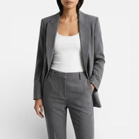 Charlotte | Damen Hosenanzug Blazer Stoffhose Business Elegant Tailliert in Grau