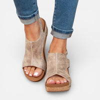 Nina | Damen Orthopädische Sandalen Keil Offen Komfort Sommer Leicht in Beige