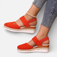 Anna | Damen Orthopädische Keilsandalen Riemen Komfort Stabil Sommer in Orange