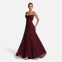 Clémence | Damen Abendkleid Ausgestellte Silhouette Elegant Festlich in Rot