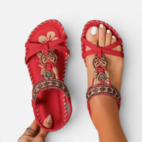 Lena | Damen Orthopädische Sandalen Keilabsatz Komfort Sommer Stabil in Rot