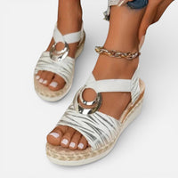 Lena | Damen Orthopädische Sandalen Keilsohle Komfort Sommer Zierdetail in Weiß