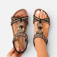 Lena | Damen Orthopädische Sandalen Keilabsatz Komfort Sommer Stabil in Schwarz-Weiß
