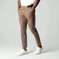 Thomas | Herren Stretch Chino Hose Komfort Slim Business Casual in Braun