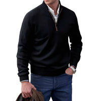 Jeremy - Moderner Herrenpullover mit Zipper in Black