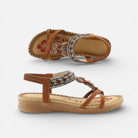 Lena | Damen Orthopädische Sandalen Keilabsatz Komfort Sommer Stabil in Braun