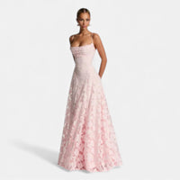 Clémence | Damen Abendkleid Ausgestellte Silhouette Elegant Festlich in Rosa