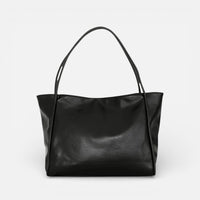 Astrid | Damen Große Schultertasche Weiche Form Tragestöcke Lässig Hobo in Schwarz