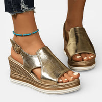 Sandra | Damen Keilsandalen Riemen Stabil Sommer Komfort Elegant in Gold