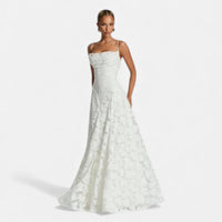 Clémence | Damen Abendkleid Ausgestellte Silhouette Elegant Festlich in Weiß