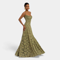 Clémence | Damen Abendkleid Ausgestellte Silhouette Elegant Festlich in Grün