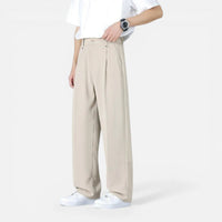 Gilles | Herren Stoffhose Weites Bein Elastischer Bund Komfort Casual in Beige