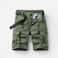 Tim | Herren Cargo Shorts Taschen Elastischer Bund Sommer Outdoor in Grün