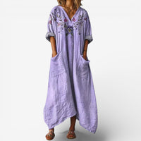 Azenelle | Damen Maxikleid Lässig Stilvoll Fließend Sommer Casual in Violett