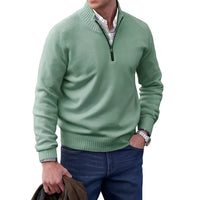 Jeremy - Moderner Herrenpullover mit Zipper in Green