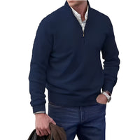 Jeremy - Moderner Herrenpullover mit Zipper in Blue