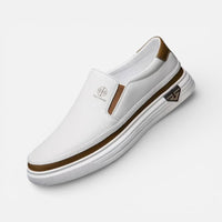 Simon | Herren Slip-On Sneaker Minimalistisch Clean Urban Komfort in Weiß