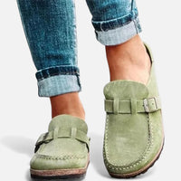 Lotte | Damen Wildleder Slipper Schnalle Elegant Komfort Casual in Grün
