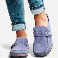 Lotte | Damen Wildleder Slipper Schnalle Elegant Komfort Casual in Lila