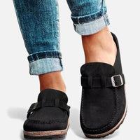 Lotte | Damen Wildleder Slipper Schnalle Elegant Komfort Casual in Schwarz