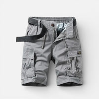 Tim | Herren Cargo Shorts Taschen Elastischer Bund Sommer Outdoor in Grau