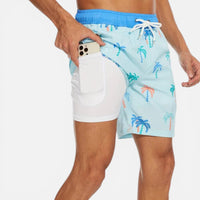 Thibault | Herren Badehose Handy-Tasche Praktisch Sommer Strand Komfort in Hellblau