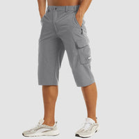 Leichter Cargo-Shorts mit elastischem Bund für Herren | Ideal für den Sommer in Hellgrau