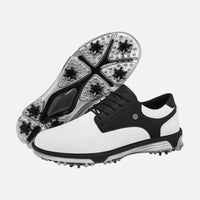 Patrick | Herren Golfschuhe Spikeless Schnürung Sport Komfort Rasen in Schwarz-Weiß