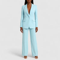 Dorothée | Damen Hosenanzug Taillierter Blazer Business Elegant Modern in Hellblau