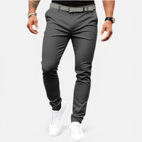 Pierre | Herren Stoffhose Slim Fit Elastischer Bund Business Casual in Dunkelgrau