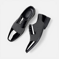 Édouard | Herren Schnürschuhe Spitz Strukturiert Business Elegant Klassisch in Weiß