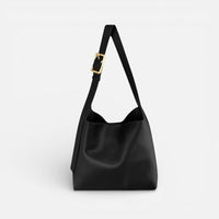 Mia | Damen Schultertasche Verstellbarer Riemen Großes Hauptfach Modern in Schwarz