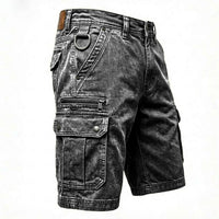Lars | Funktionale Denim-Cargo-Shorts in Grau