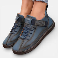 Laura | Damen Orthopädische Sneaker Klettverschluss Schnürung Komfort in Dunkelblau