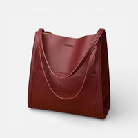 Hanna | Damen Schultertasche Großes Hauptfach Elegant Schlicht Modern in Rot