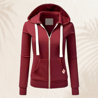 Luna - Modischer Hoodie mit Zipper in Rot