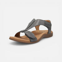 Tanja | Damen Sandalen Klettverschluss Offen Komfort Praktisch Sommer in Grau