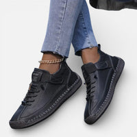 Laura | Damen Orthopädische Sneaker Klettverschluss Schnürung Komfort in Schwarz