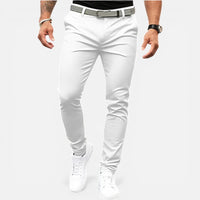 Pierre | Herren Stoffhose Slim Fit Elastischer Bund Business Casual in Weiß