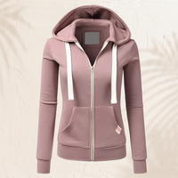 Luna - Modischer Hoodie mit Zipper in Rosa
