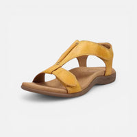 Tanja | Damen Sandalen Klettverschluss Offen Komfort Praktisch Sommer in Gelb
