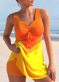 Jenna | Damen Badeanzug Schnelltrocknend Modern Sport Strand Sommer in Orange