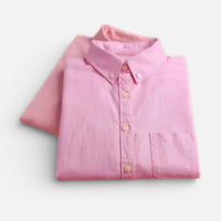 Simon | Herren Hemd Knopfleiste Klassischer Kragen Business Casual Zeitlos in Rosa