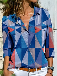 Kathleen | Damen Bluse Kreativ Schick Modern Statement Elegant Feminin in Blau