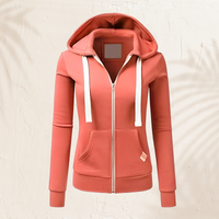 Luna - Modischer Hoodie mit Zipper in Orange