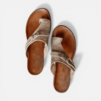Nora | Damen Zehentrenner Sandalen Verstellbarer Riemen Komfort Sommer in Grau